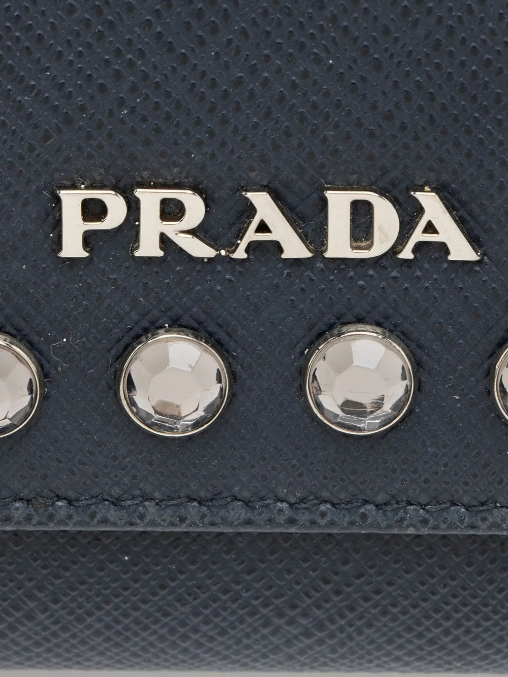 Prada Pre-Owned サフィアーノ スタッズ 財布 | ブルー | FARFETCH JP