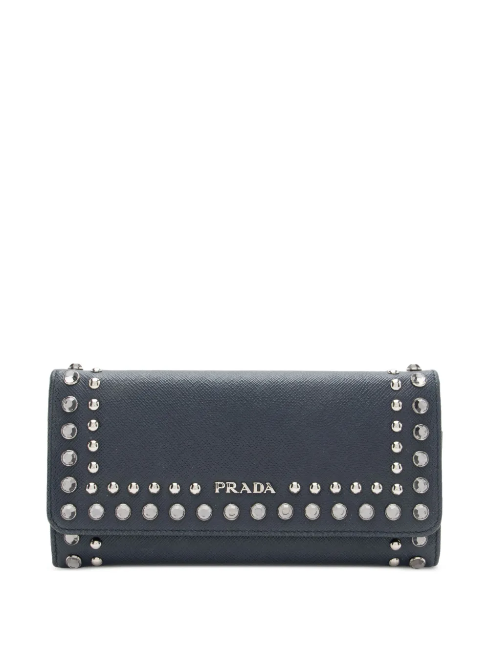 Prada Pre-Owned Saffiano studded wallet - Blau