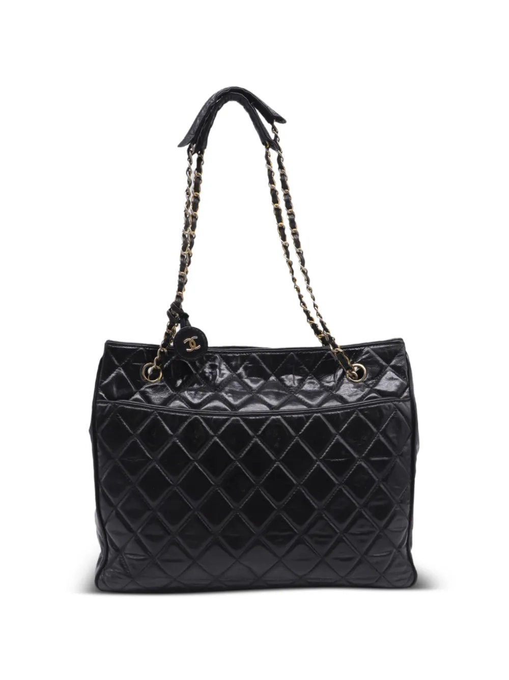 CHANEL Pre-Owned 1986-1988 quilted CC tote bag - Black