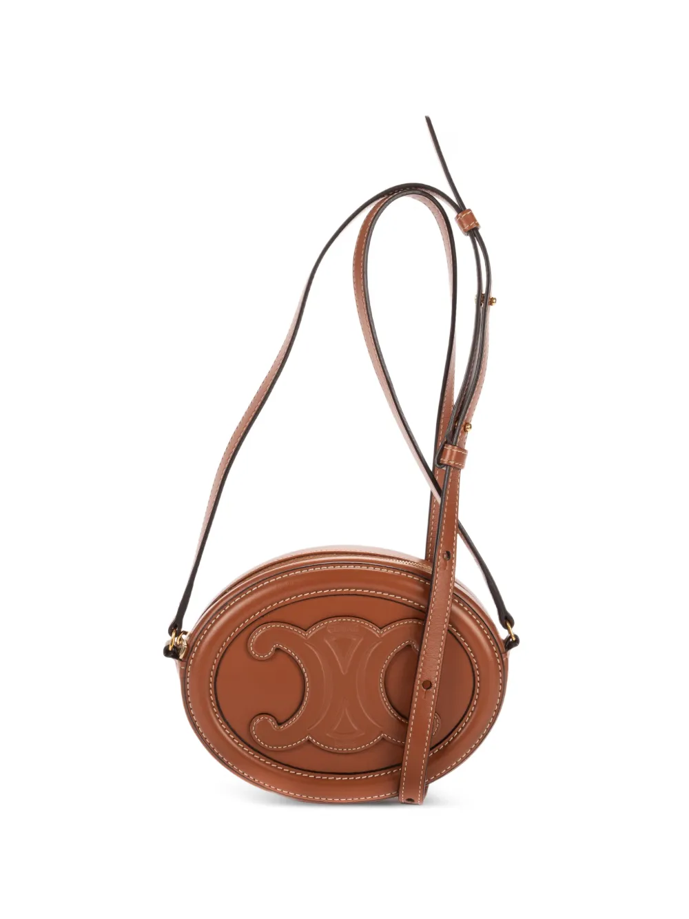 Celine Pre-Owned Triomphe oval cross body bag - Brown