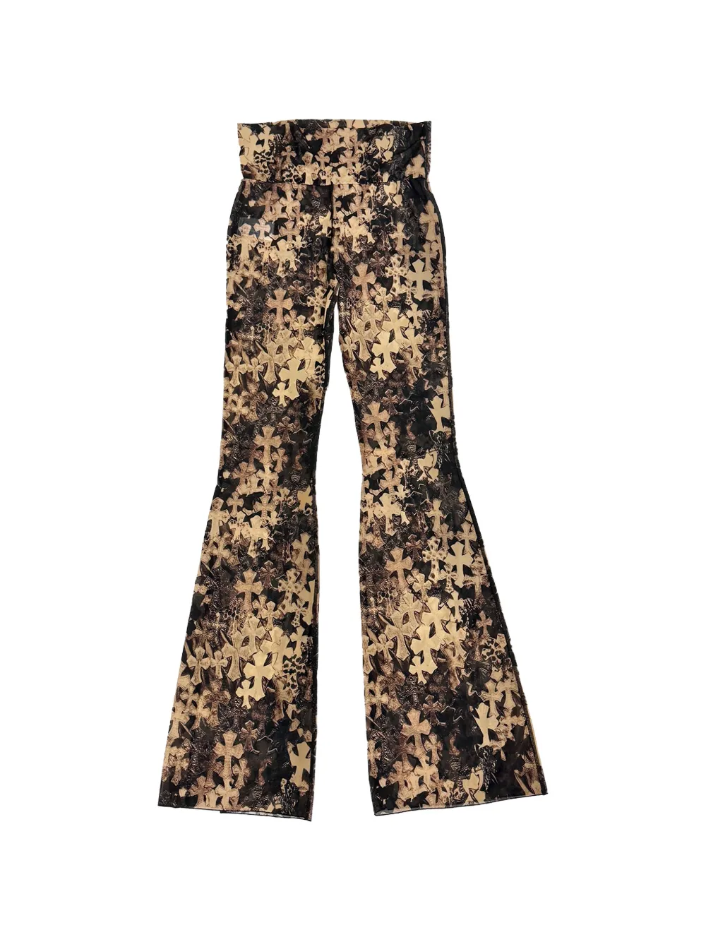 Chrome Hearts cross-print flared trousers - Marrone