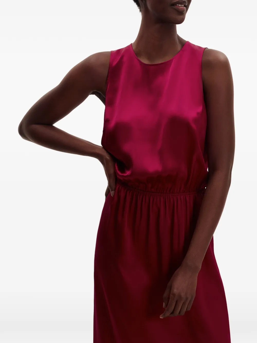 ERES Binôme Sleeveless Silk Maxi Dress in Pink, view 4