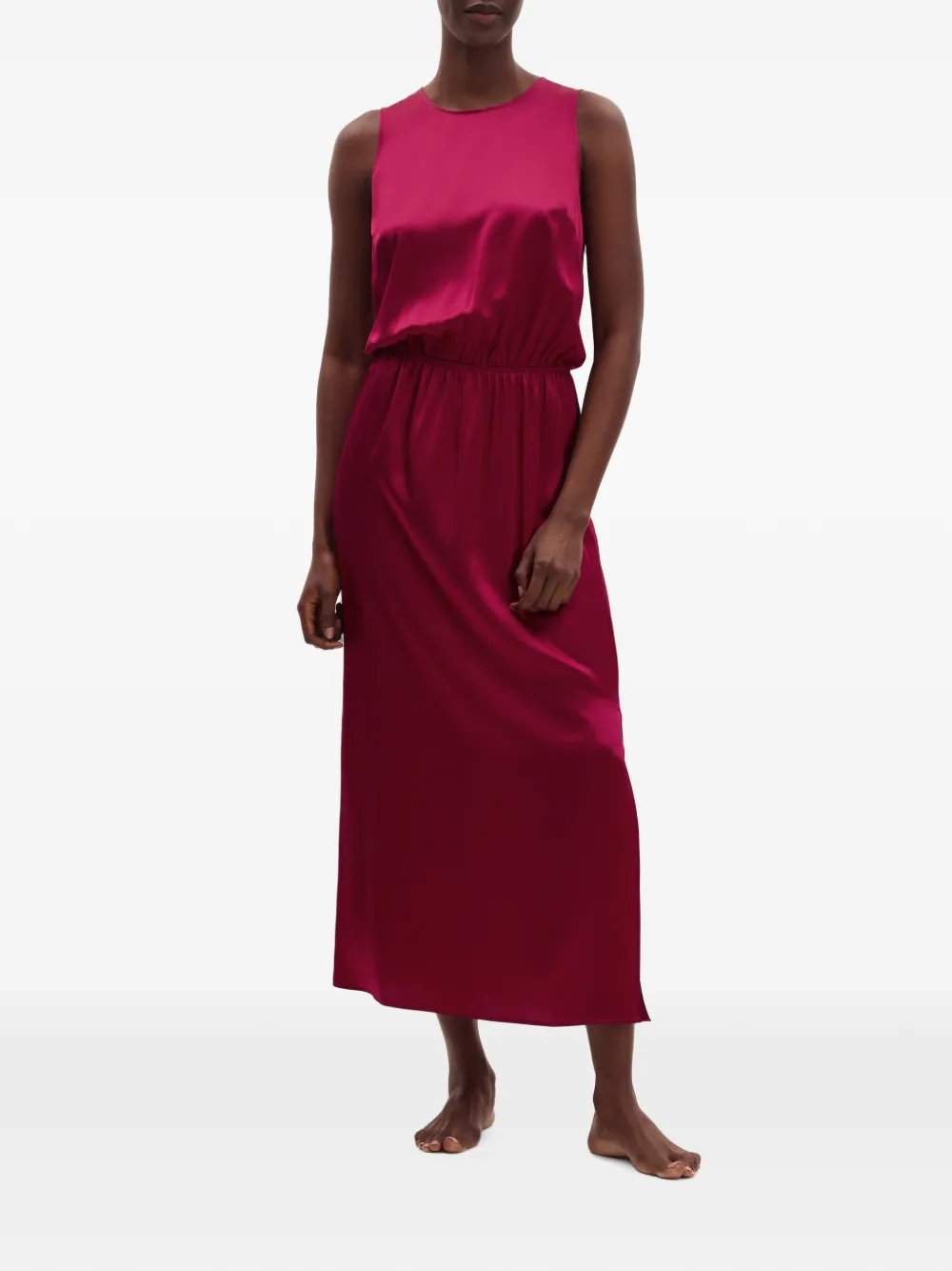 ERES Binôme Sleeveless Silk Maxi Dress in Pink, view 2