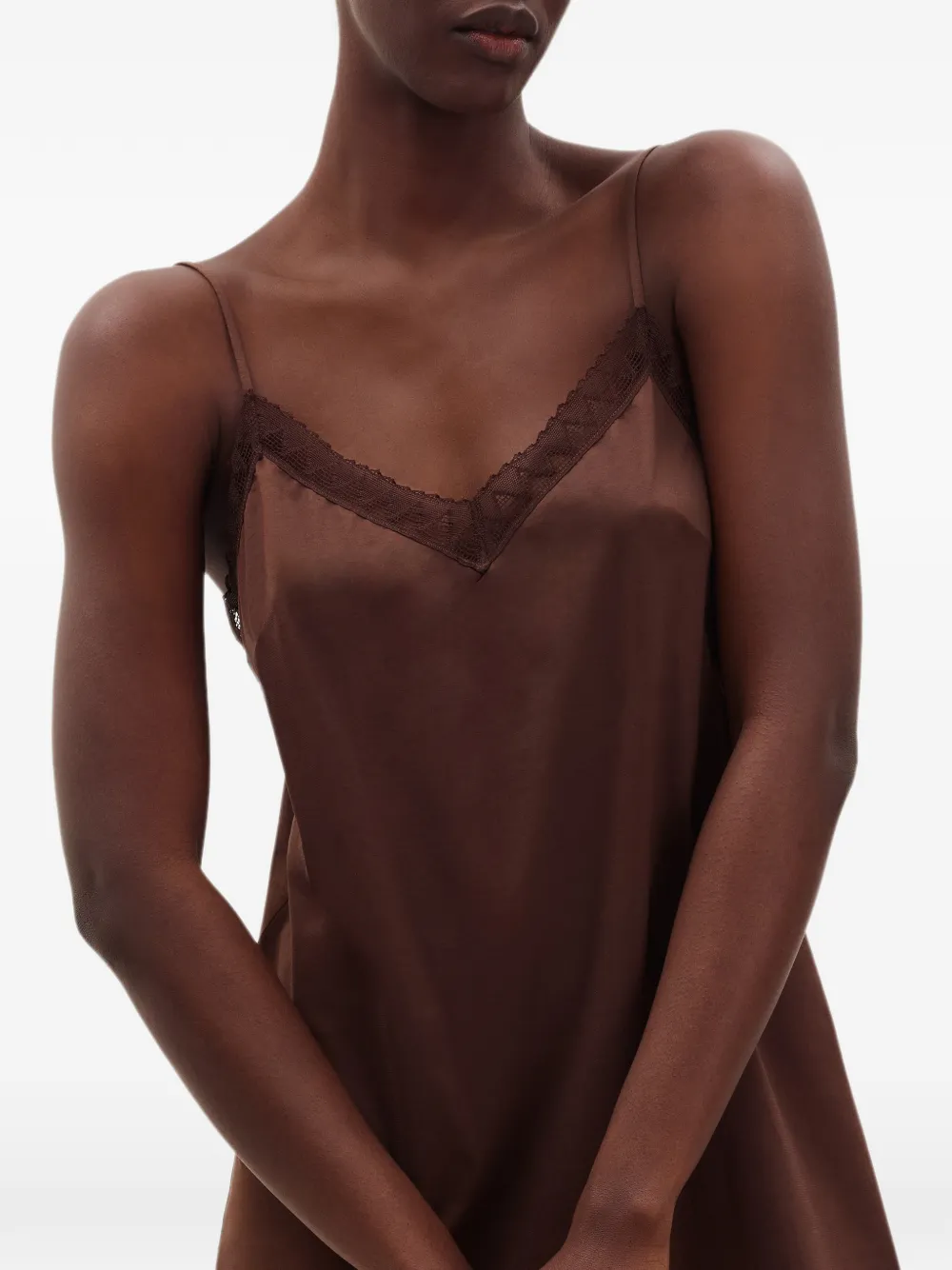 ERES Kindness lace-trim nightdress Bruin
