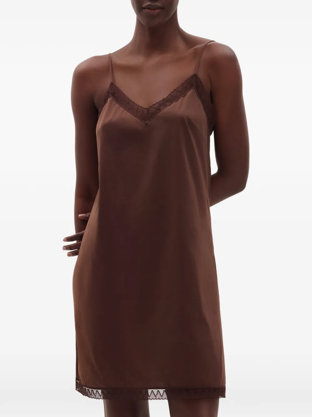 ERES Kindness lace-trim nightdress Bruin