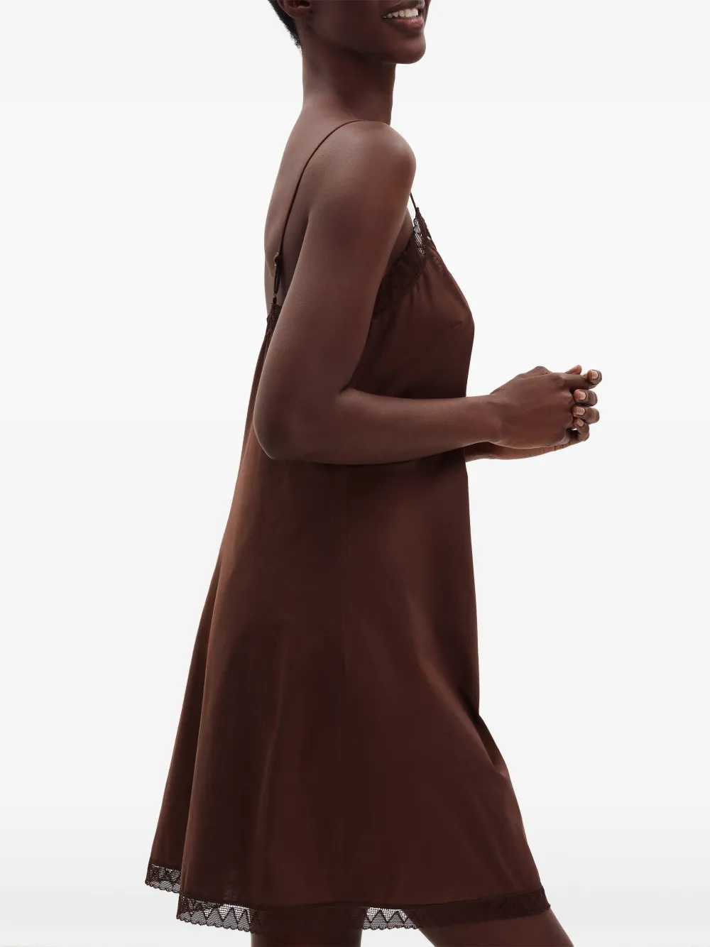 ERES Kindness lace-trim nightdress Bruin
