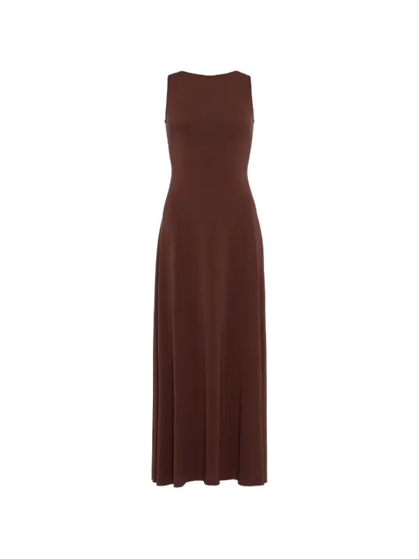 Eres Sculpture Open-back Maxi Dress in Brown