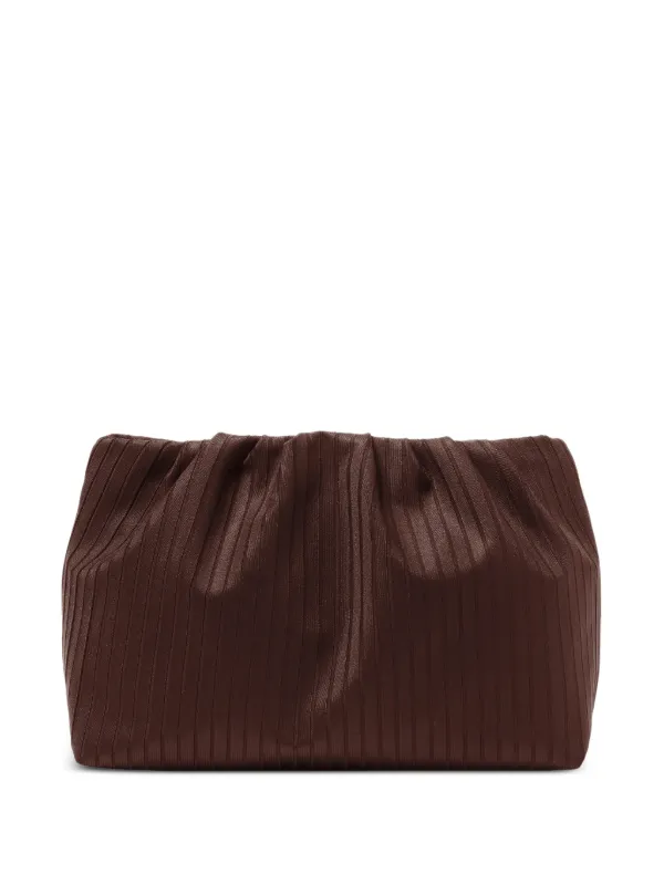 Eres Soiree Paradise Ruched Clutch Bag in Brown