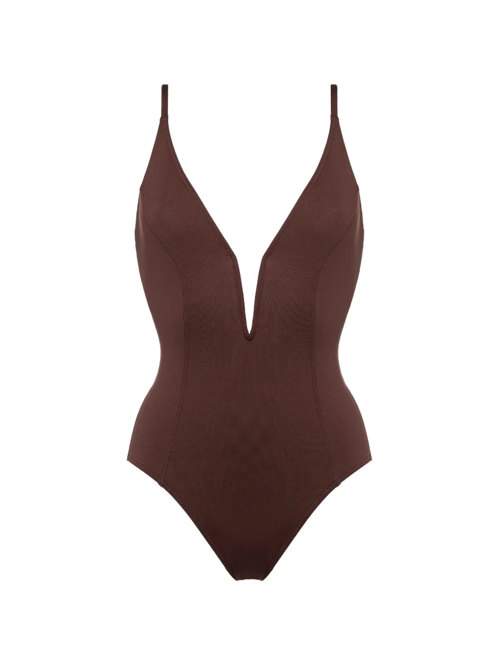 Eres Galbe V-neck Swimsuit In Brown