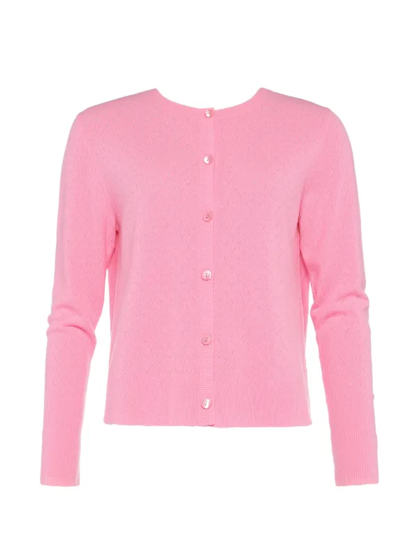 Eres Sucrerie Pointelle-knit Cardigan in Pink