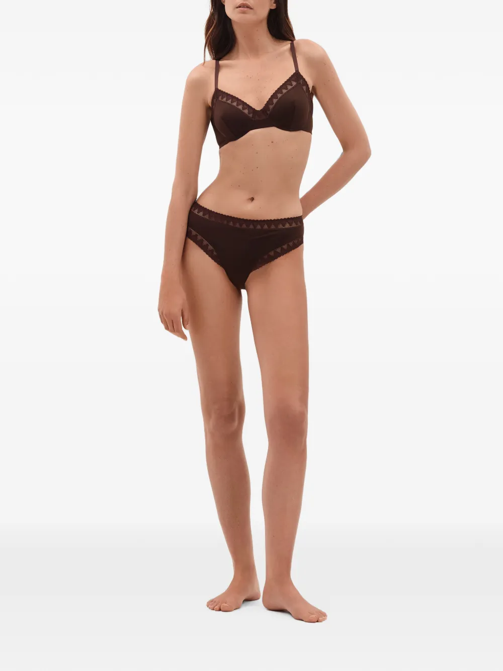 ERES Softly slip met kanten afwerking Bruin