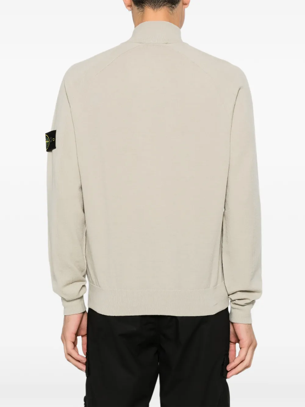 Stone Island Trui met logo-patch en rits Beige