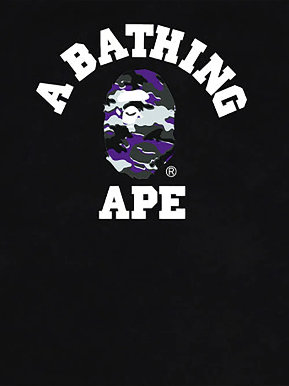A BATHING APE Glitch Woodland Camo College T-shirt Zwart