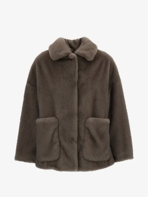 Herno faux-fur patch-pocket jacket