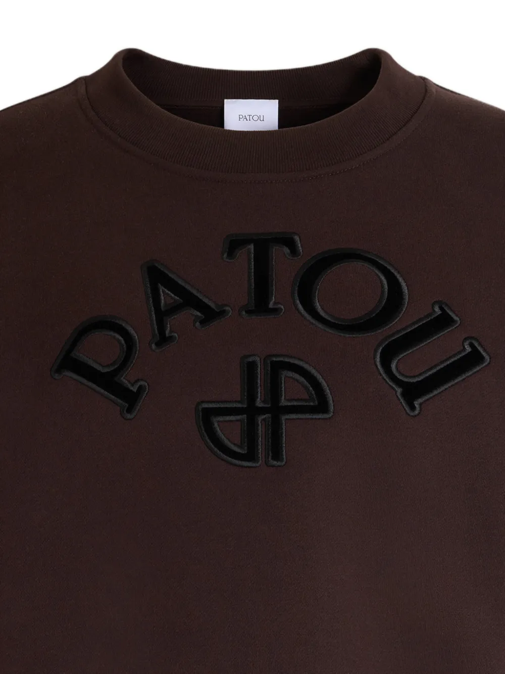Patou Logo-patch Cropped Sweater in Brown, view 2