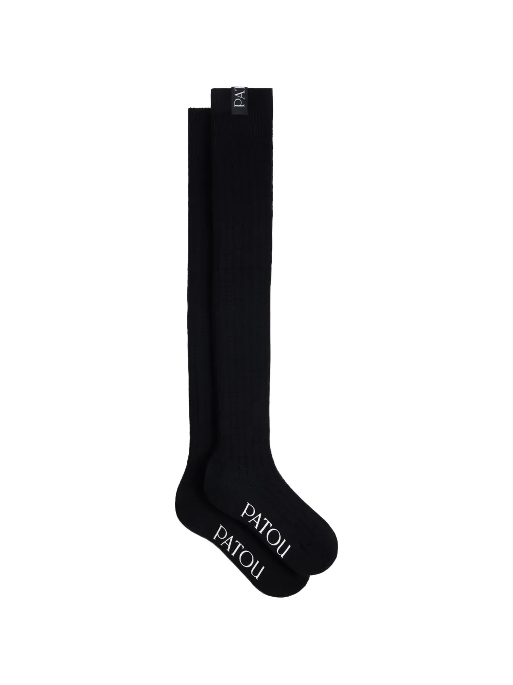 Patou ribbed-knit over-the-knee socks - Nero
