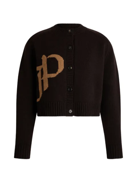 Patou JP logo-intarsia cardigan