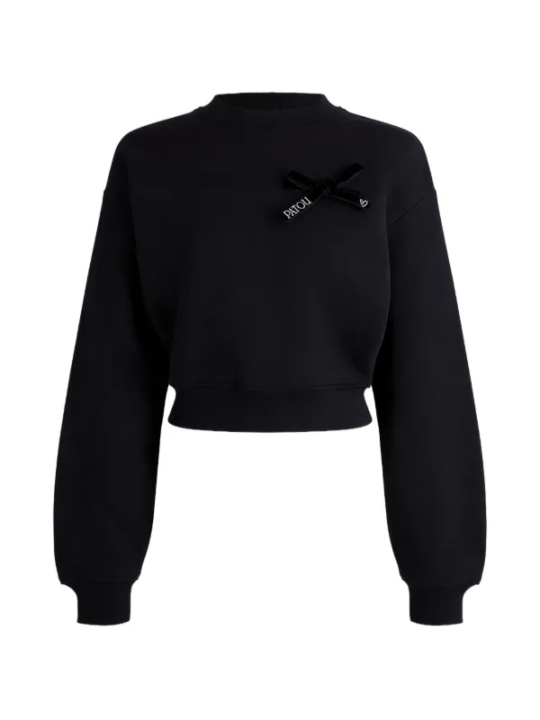 Patou Bow-detail Sweatshirt in Black