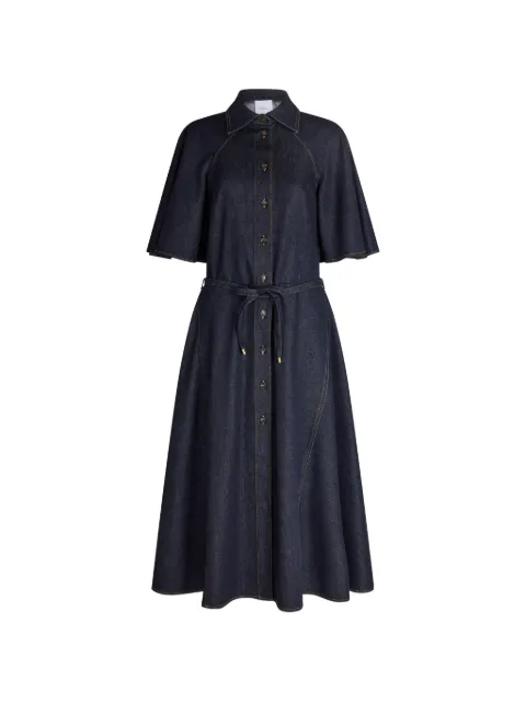 Patou midi belted button-front dress