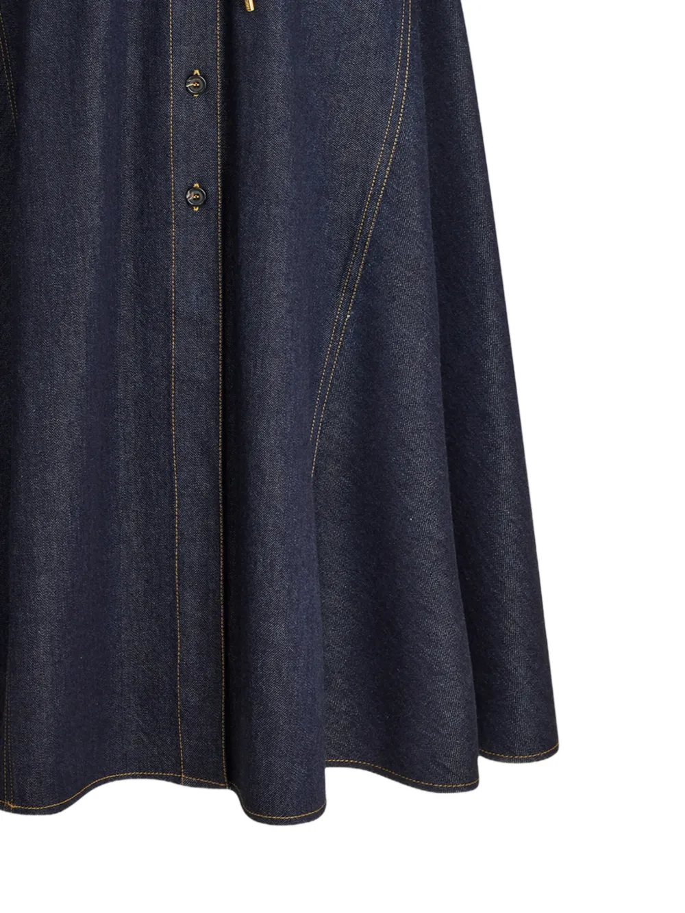 Patou Midi-jurk met ceintuur en knopen Blauw