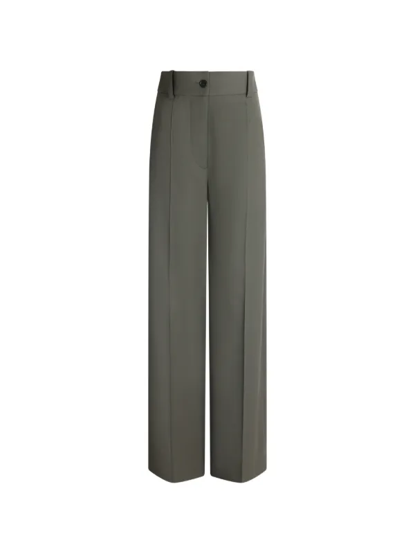 Patou Flared Pressed-crease Trousers in Green