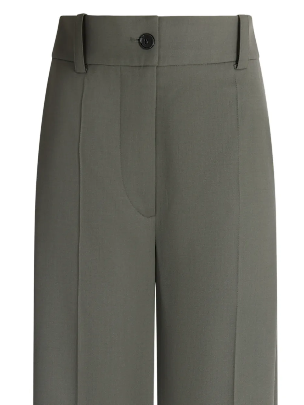 Patou Flared Pressed-crease Trousers in Green, view 2