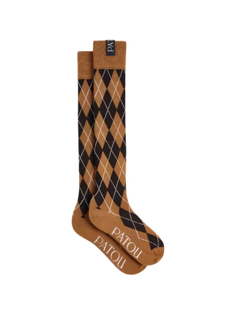 Patou argyle-knit knee-high socks