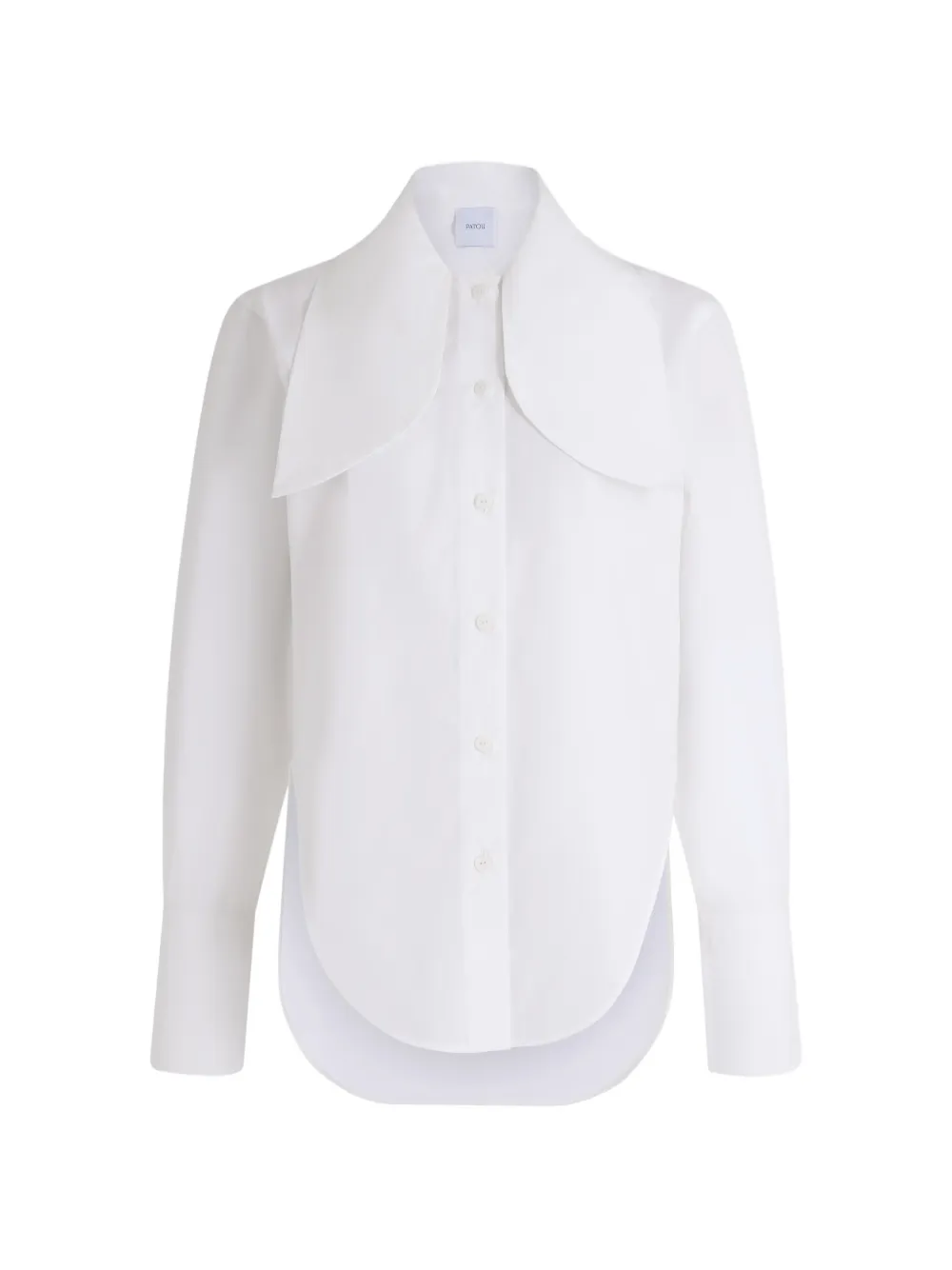 Patou oversized-collar long-sleeve shirt - Bianco