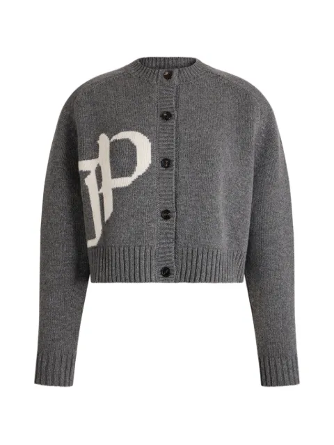 Patou JP logo-intarsia cardigan