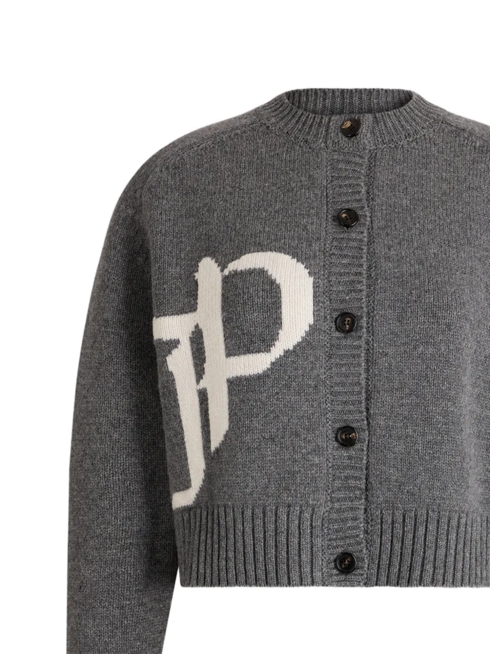 Patou JP logo intarsia vest Grijs