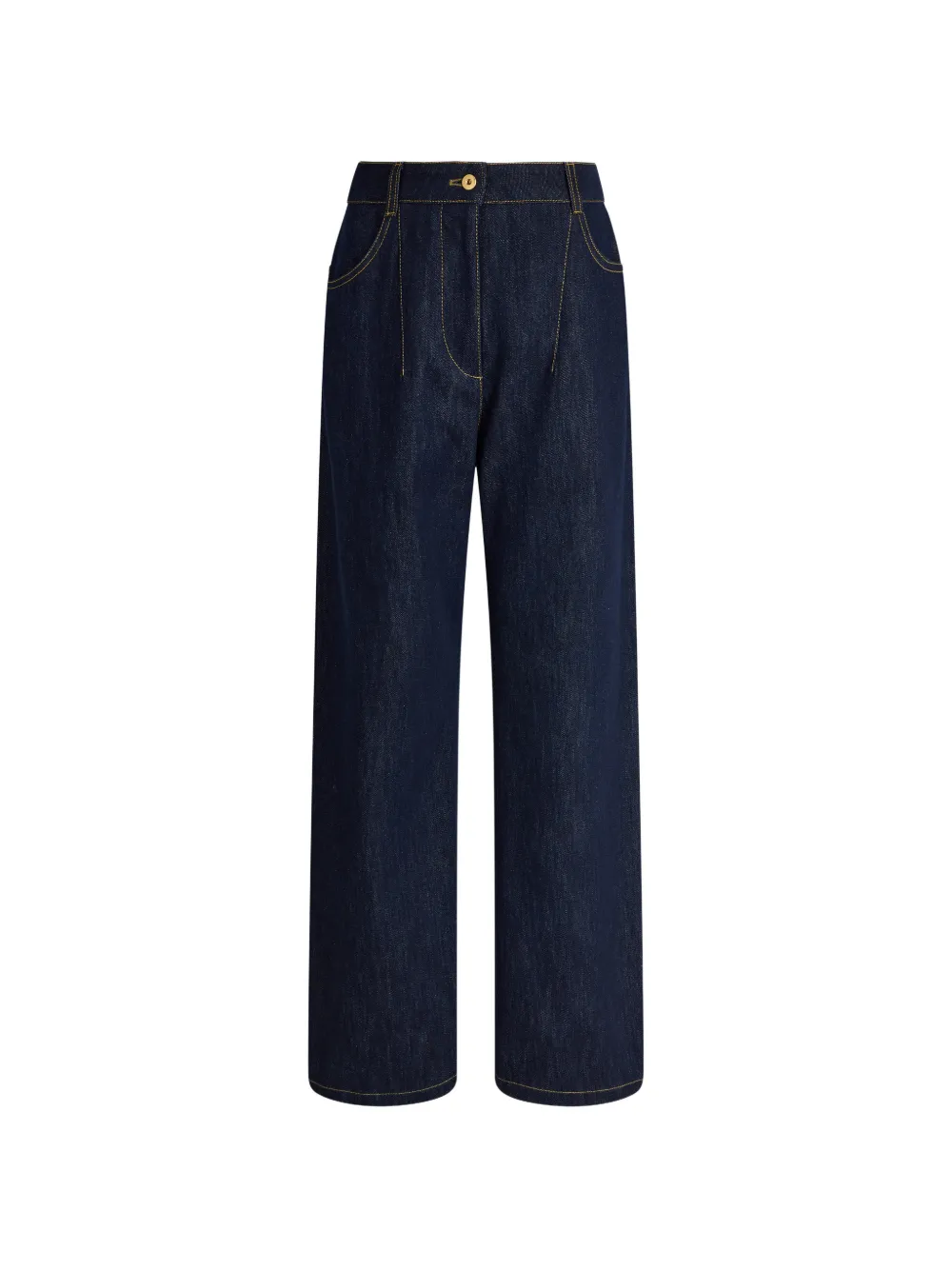 Patou Boyfriend jeans met wijde pijpen en contrasterende stiksels Blauw