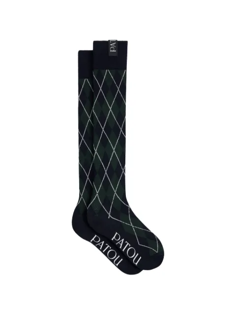 Patou argyle-knit knee-high socks