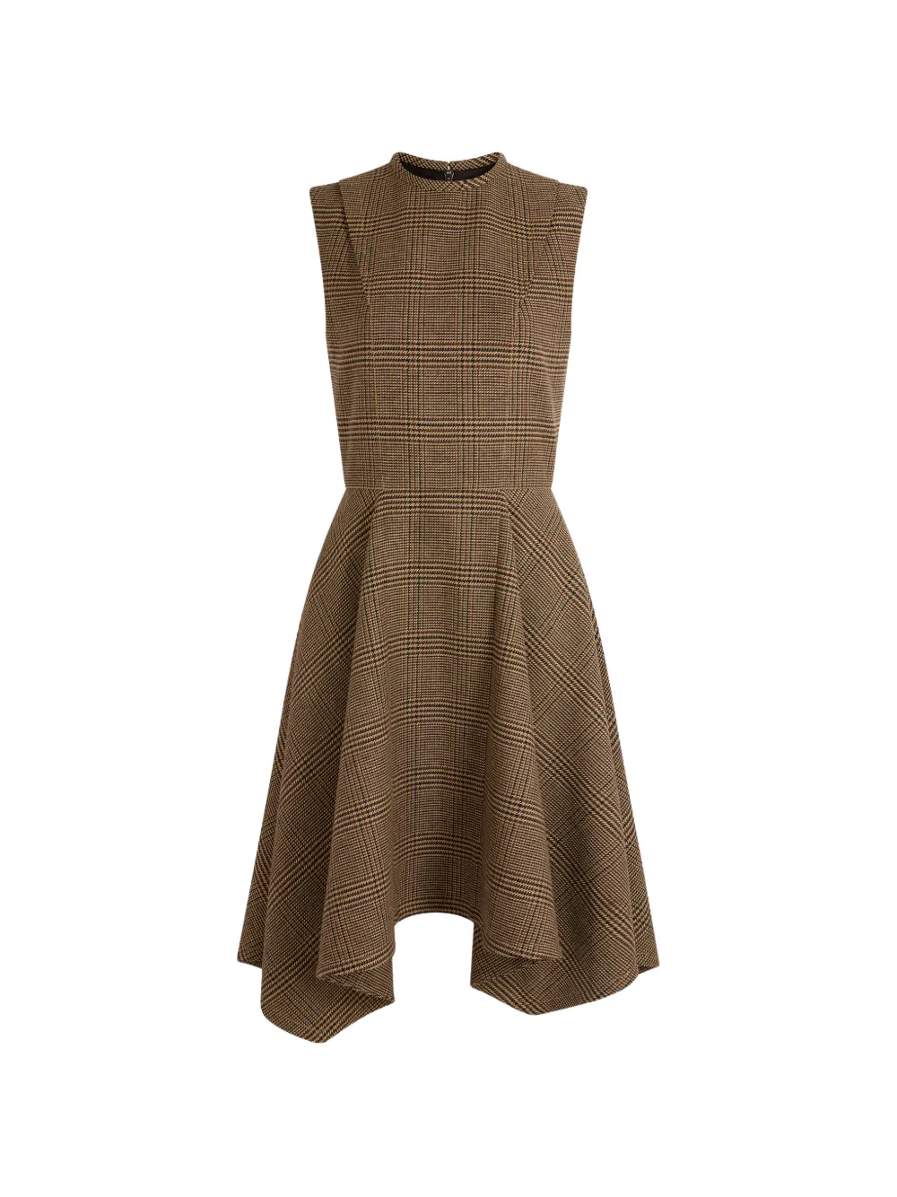 Patou midi check handkerchief dress - Marrone