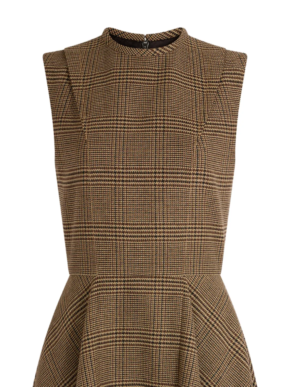 Patou Geruite midi-jurk Bruin