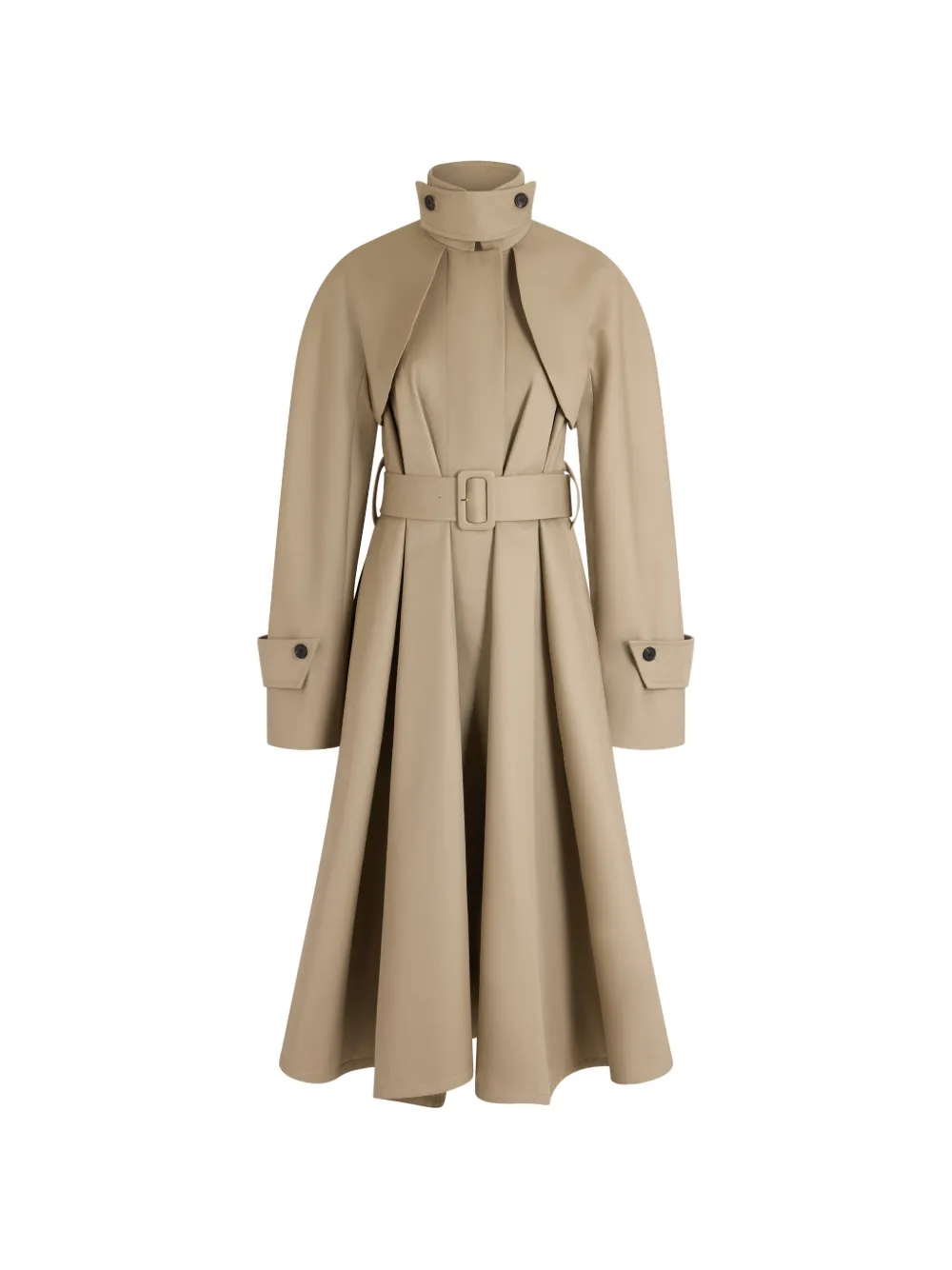 Patou belted long-sleeve trench coat · 38