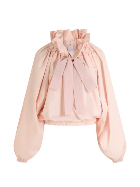Patou ruffled bow-detail top