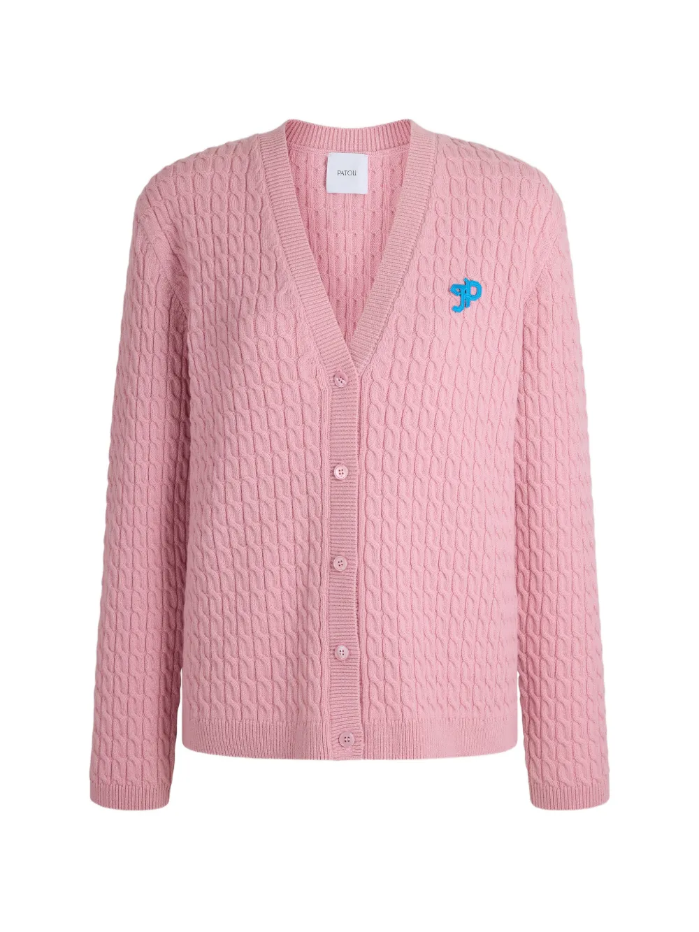 Patou JP cable-knit cardigan - Rosa