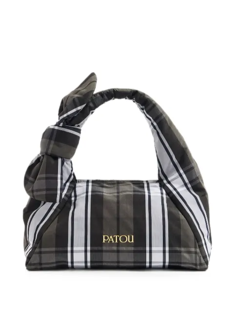 Patou knot check-print tote bag