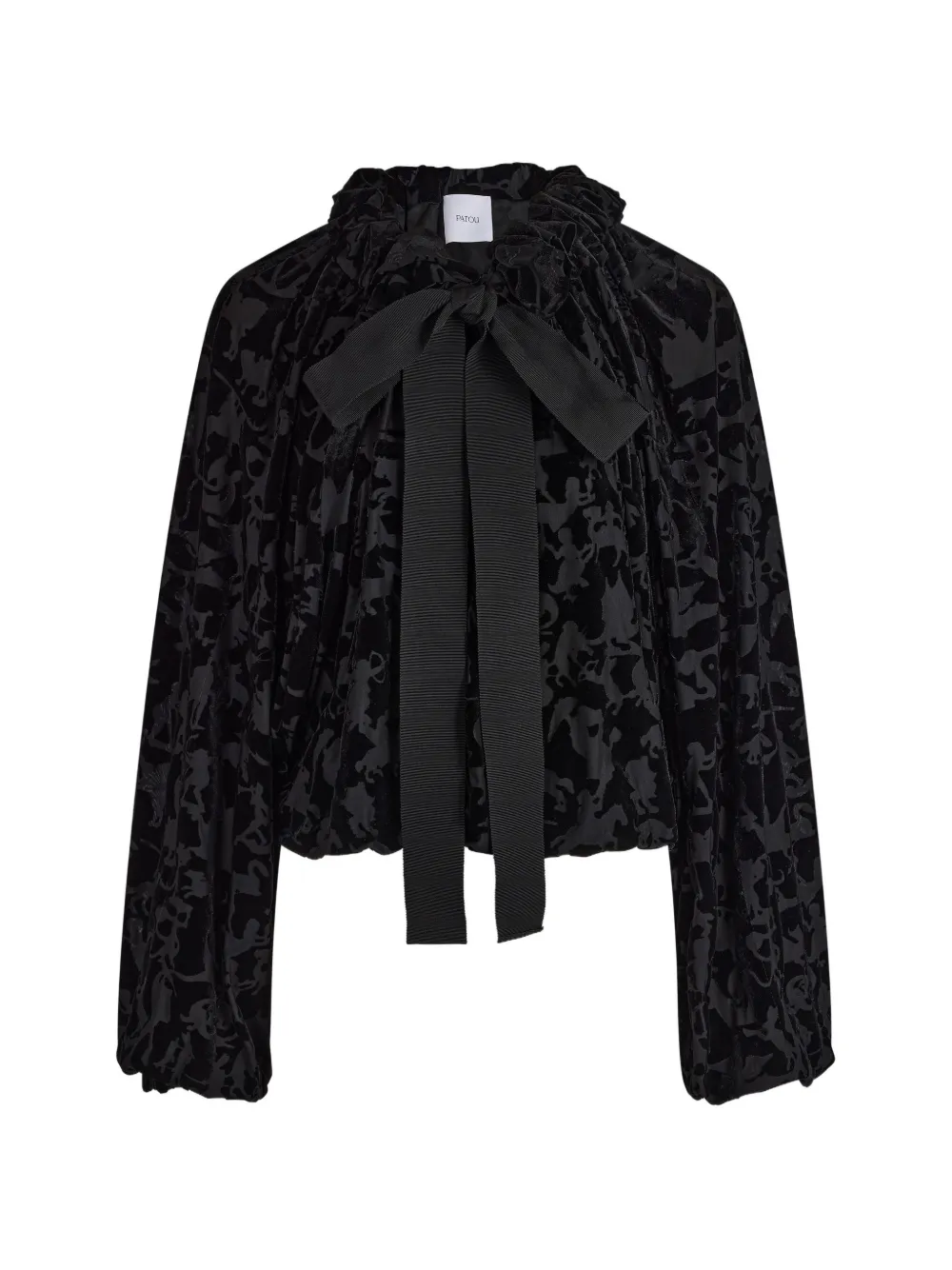 Patou Devoré top met strikdetail Zwart