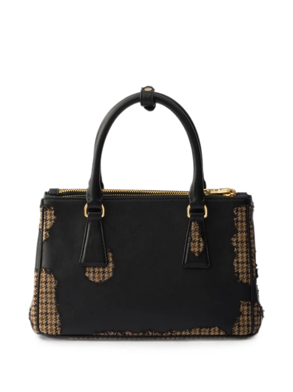 Prada Galleria grote tas van nappa leer en wol Zwart