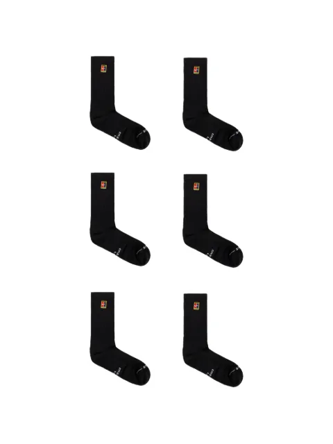 Nike logo-patch ribbed-knit socks (set of three)
