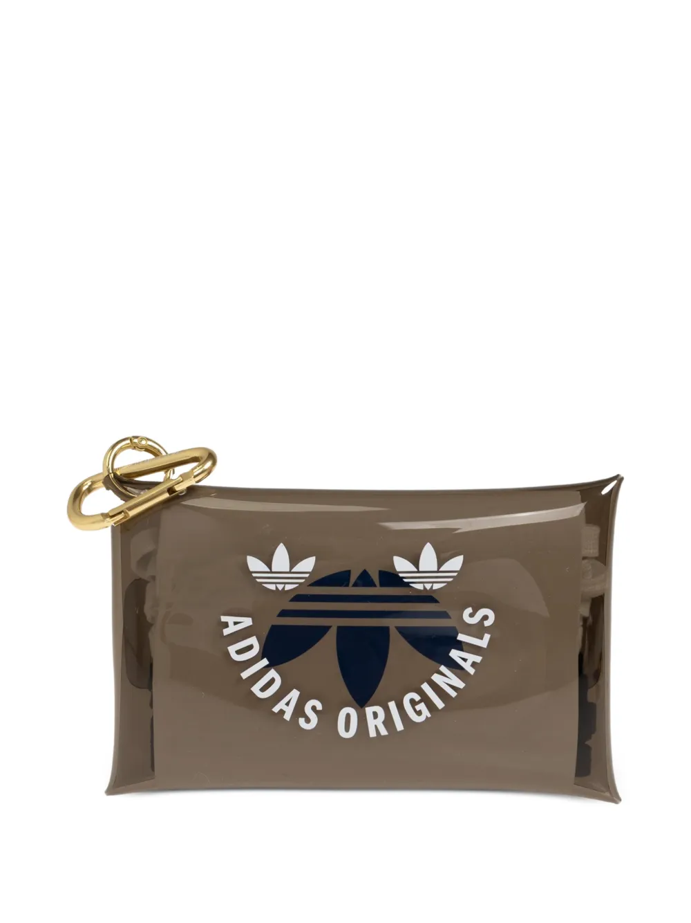 adidas logo-print pouch keyring - Marrone