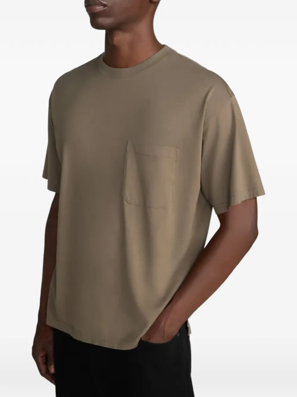 FRAME T-shirt met borstzak Bruin