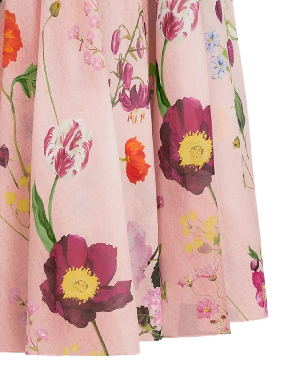 Oscar de la Renta Off-shoulder midi-jurk met print Roze