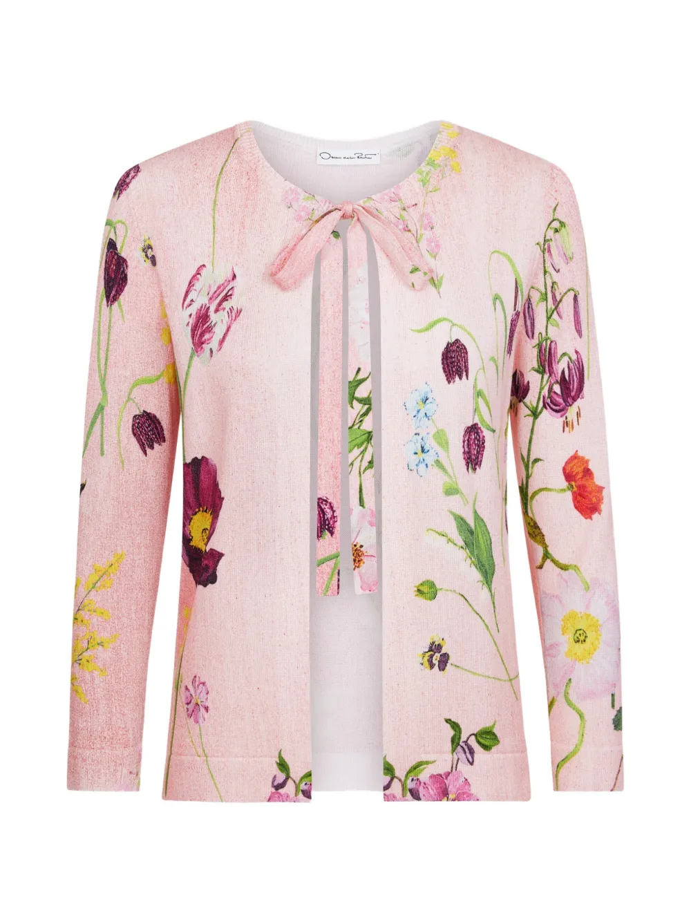 Oscar de la Renta Cardigan mit botanischem Print - Rosa