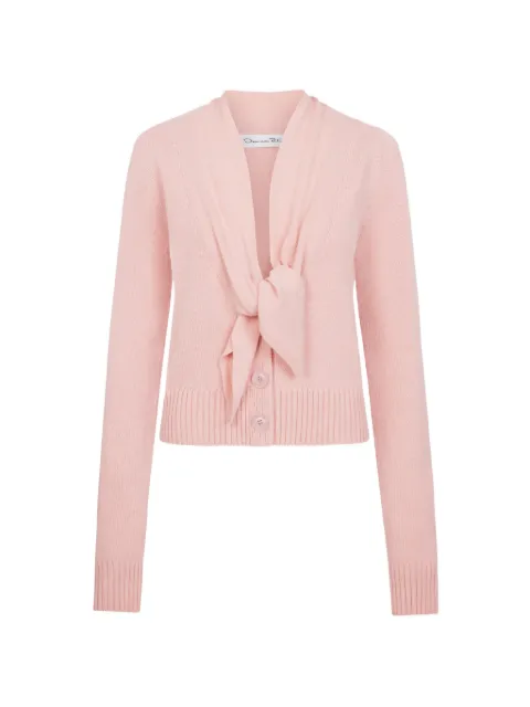 Oscar de la Renta cardigan en laine à col noué