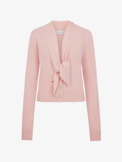 Oscar de la Renta cardigan en laine à col noué