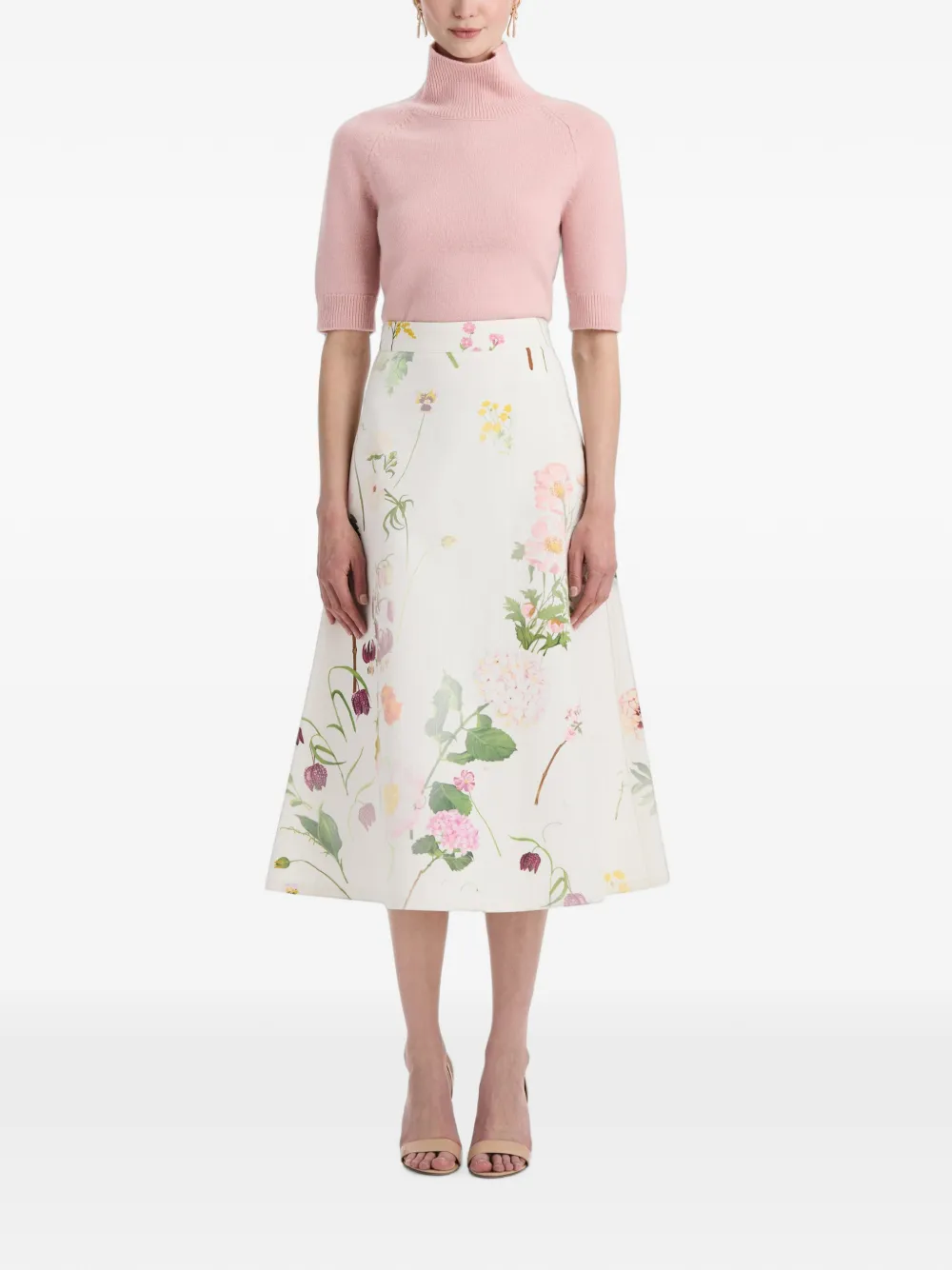 Oscar de la Renta Denim rok met print Wit