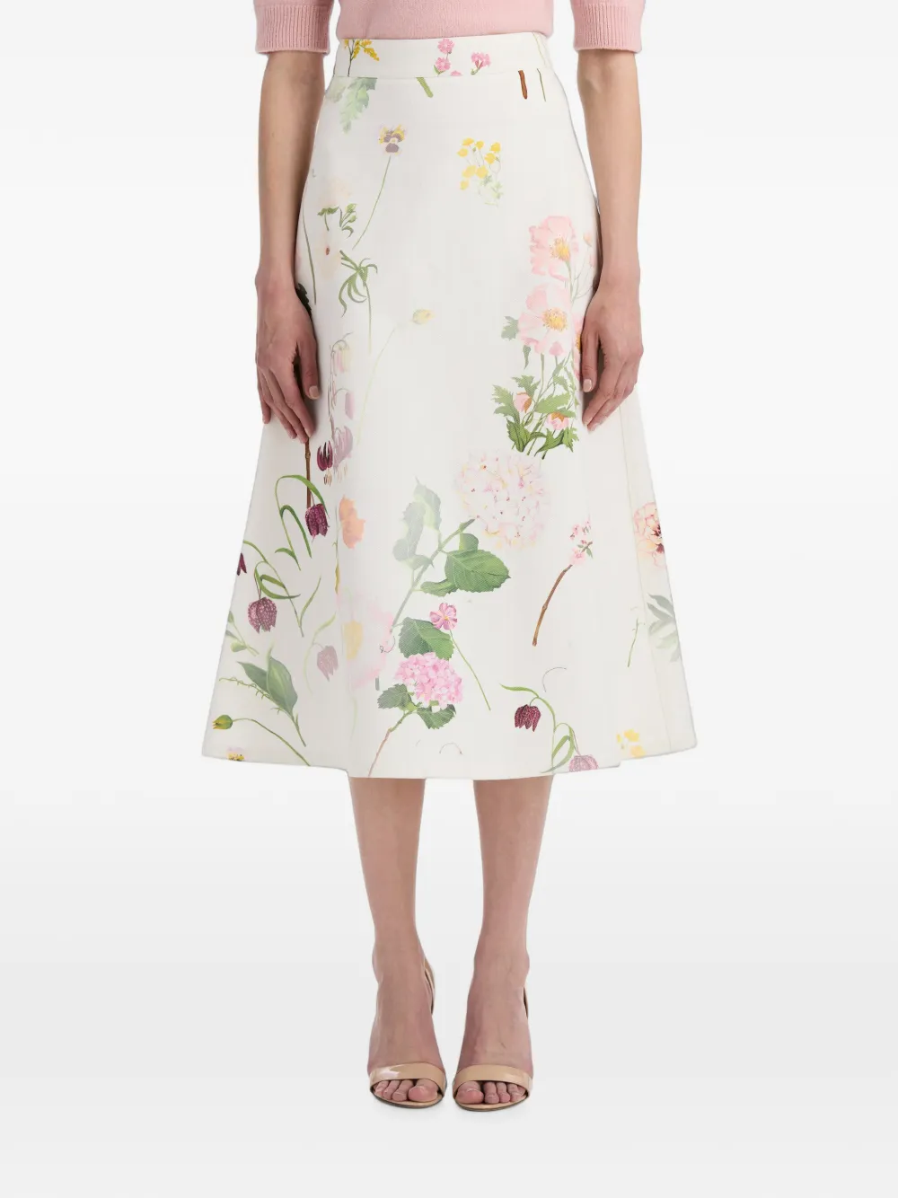 Oscar de la Renta Denim rok met print Wit