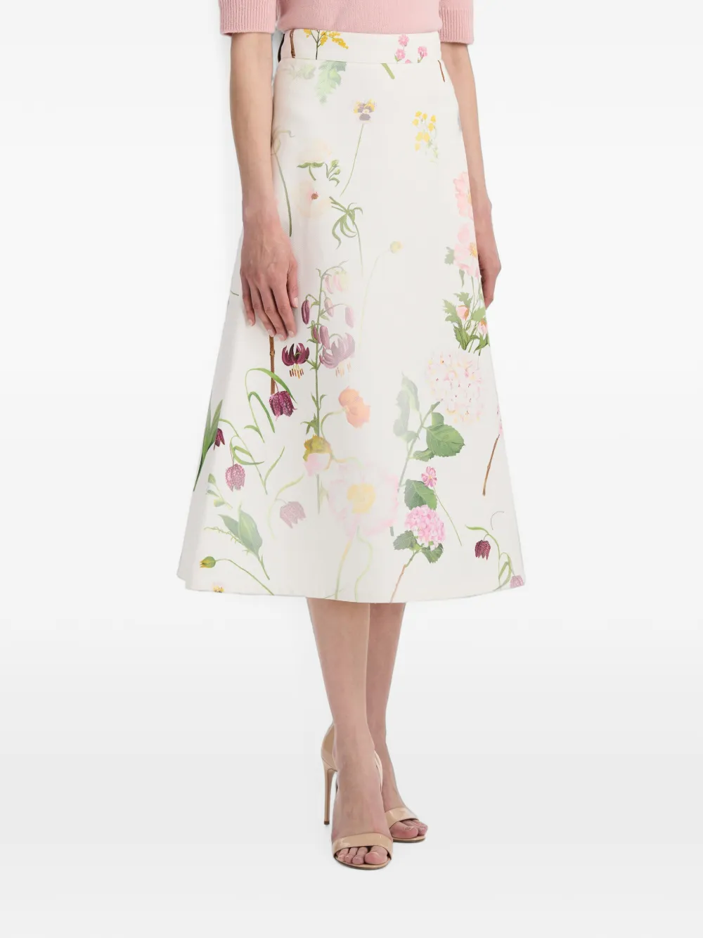 Oscar de la Renta Denim rok met print Wit